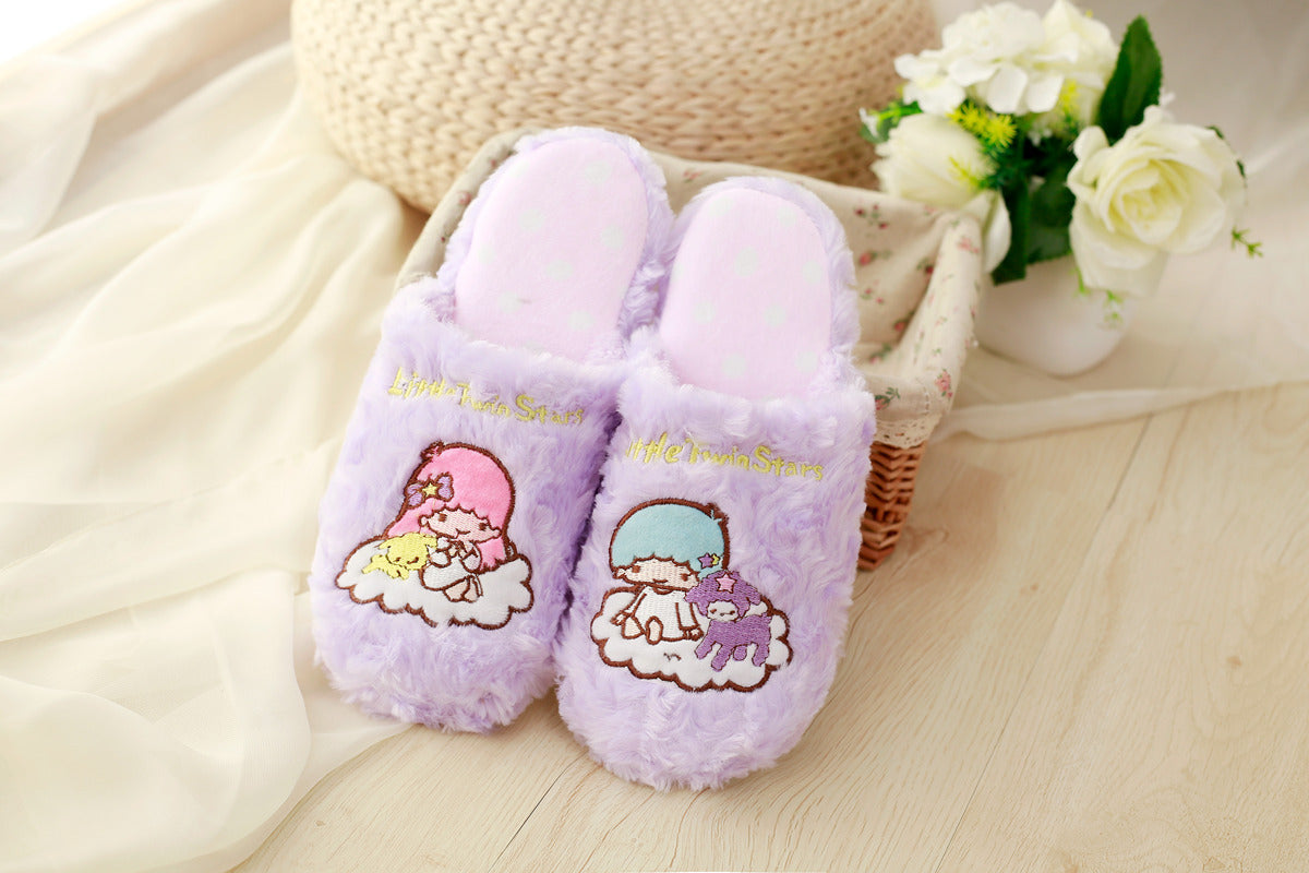 Cute Gemini Cotton Slippers Women's Thick-Soled Home Slippers
