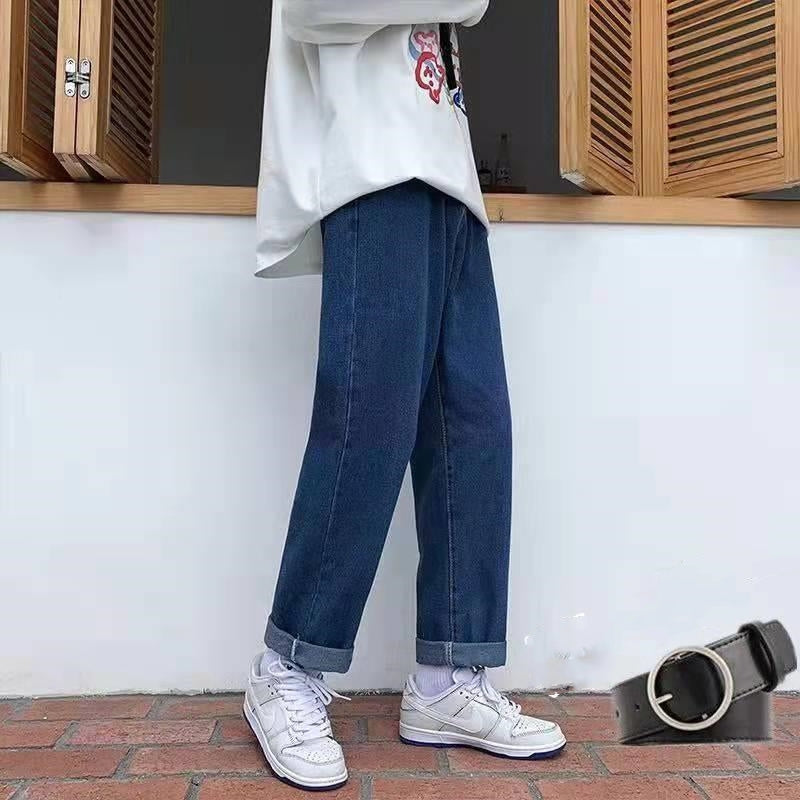Black Wide-leg Jeans Women's High Waist Straight Mopping Pants