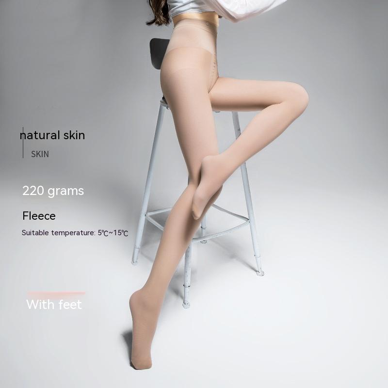 Autumn And Winter Double Layer Superb Fleshcolor Pantynose Women