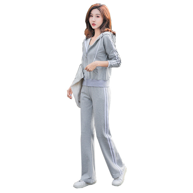 Sports And Leisure Wide-leg Pants Sweater Two-piece Set
