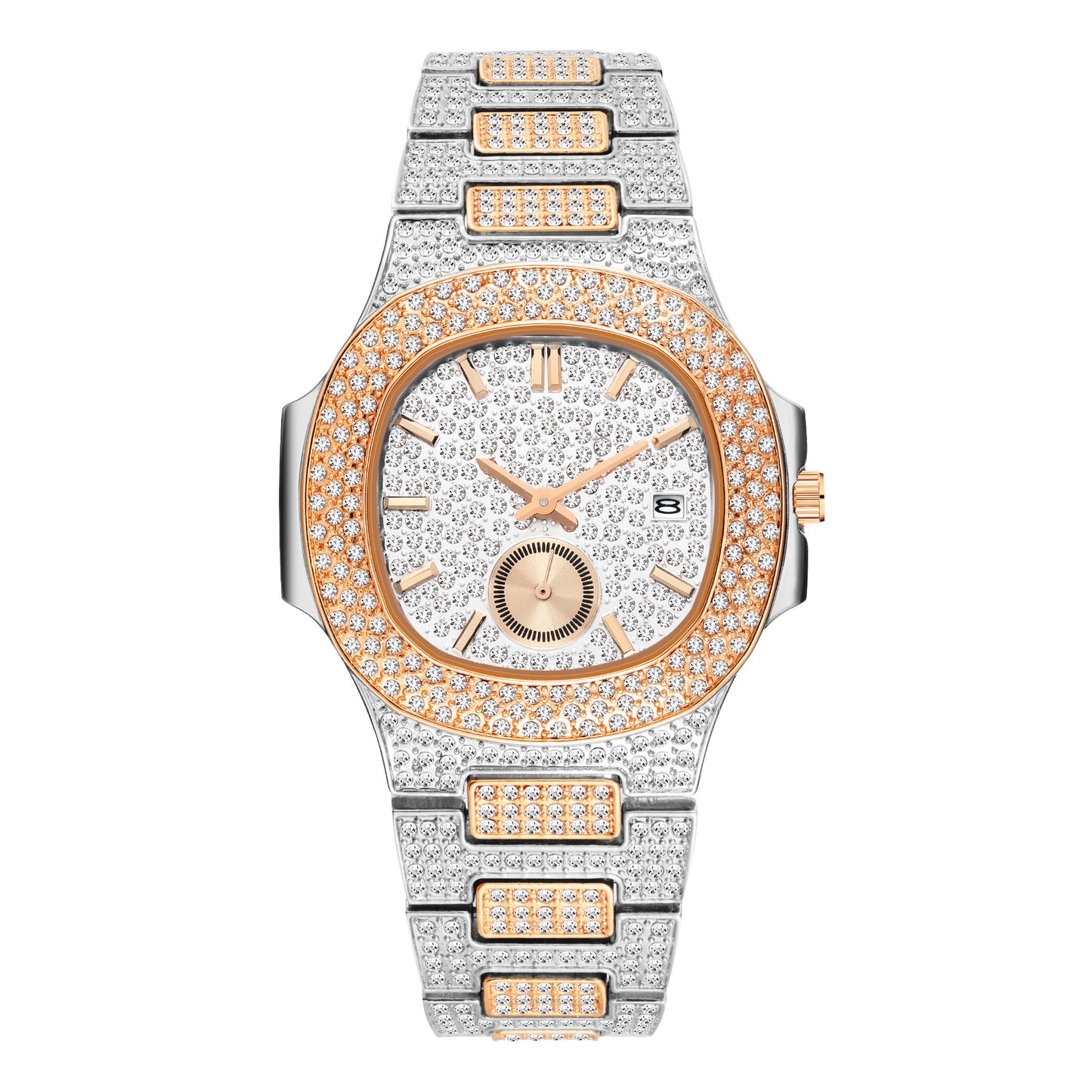Hip Hop fuld diamant urskive high-end guld fuld diamant herre quartz ur