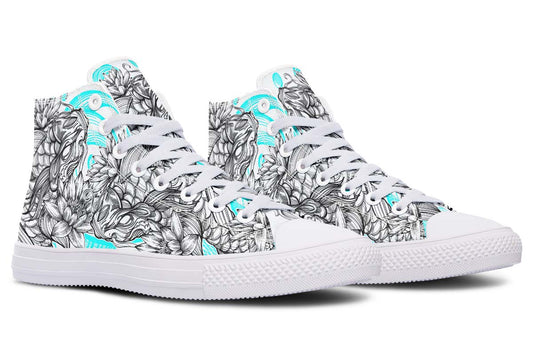 Men's And Women's Fashion Color Printing High-top Canvas Shoes
