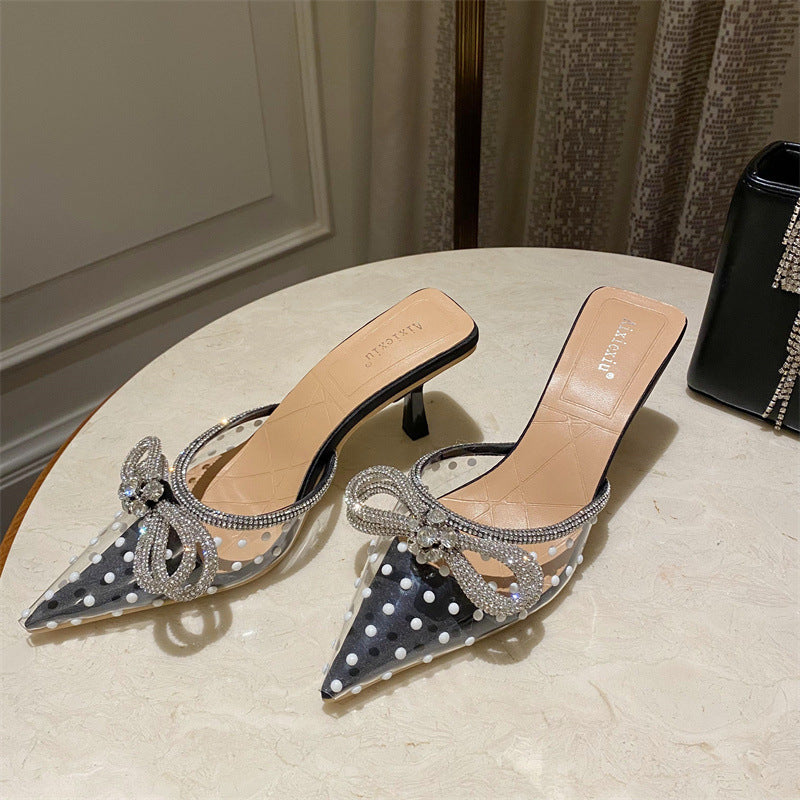 Transparent Crystal Shoes Women's Fashion Rhinestone Design Sense Sandals And Slippers