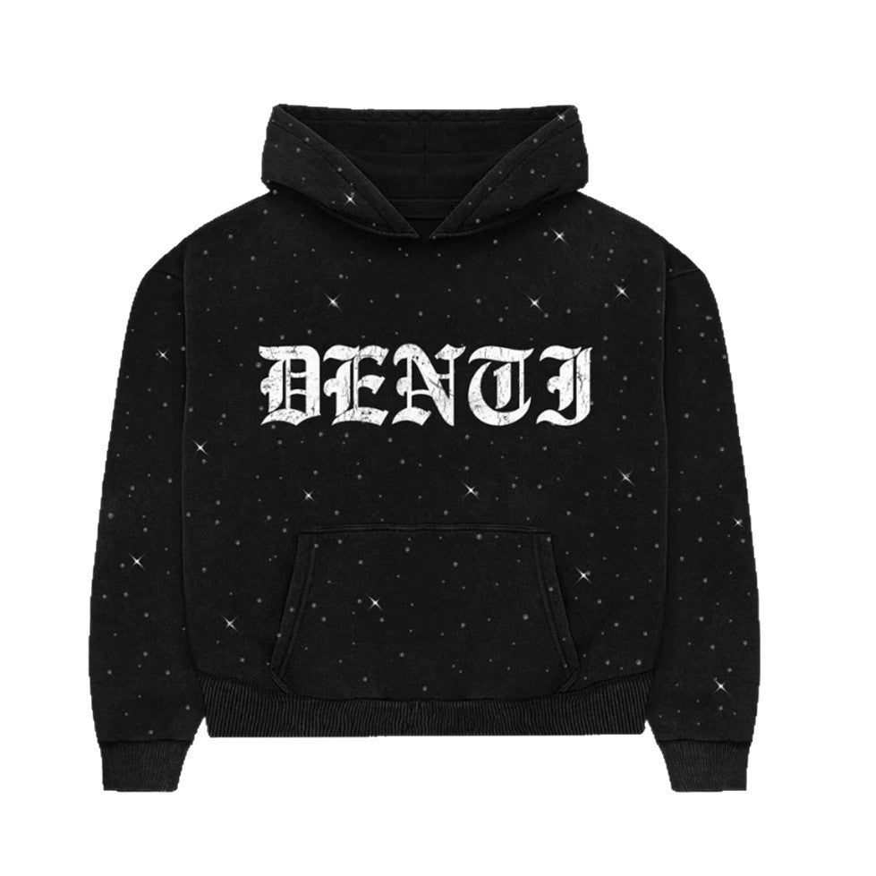 Women's Fashionable Printed Letter And Rhinestone Casual Sportswear Set