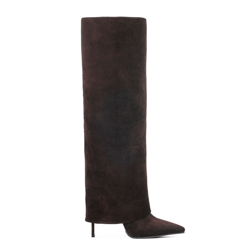 Stiletto Heel Pantyhose Boots Pointed Plus Size High Leg Boot