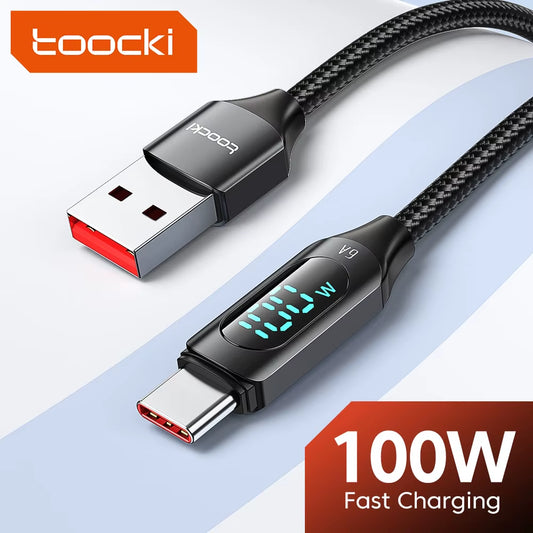 100W USB Type C Cable for Huawei Honor Xiaomi Samsung Super Charge Fast Charging USB C Charger Data Cable Wire Cord 1M 2M