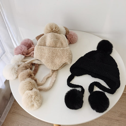 Cute Campus Zaihuile Earflaps Thermal Knitting Woolen Cap