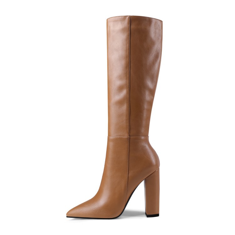 Pointed Toe Chunky Heel High Heel Autumn And Winter Women's High Boots