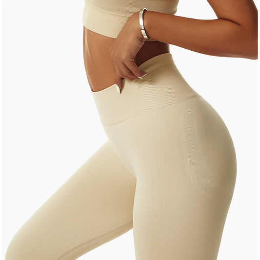 High Waist Abdomen Shrinking And Hip Lifting Fitness Stretch Outwear Tight Running Pants Women