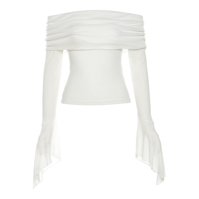 Solid-color Slim-fit Fashionable Long-sleeve Top