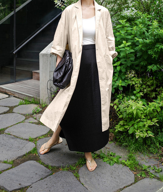 Shirt Dress Overknee Long Split Bf Cotton Linen Trench Coat