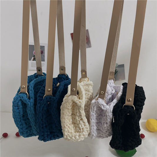 Material Self-made Cloth Line One-shoulder Messenger Bag