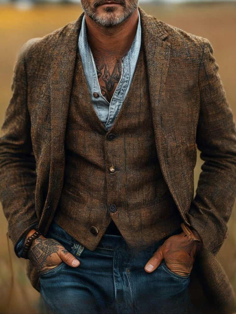 Men's Casual Printed Business Suit
