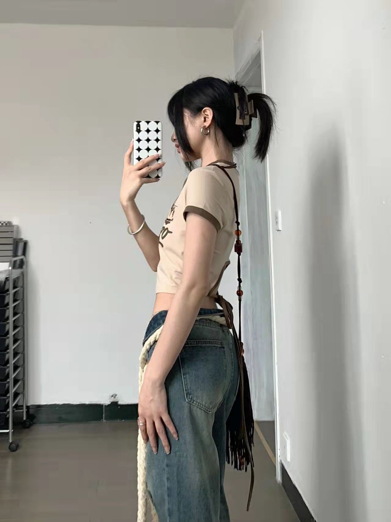 Summer Design Sense Small Crowd Contrast Color Tight Thin Short Top