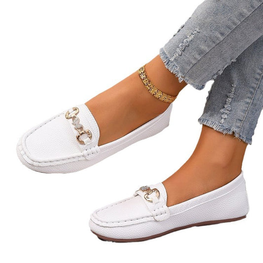Nye forårs- og efterårs fladbundede slip-on alsidige blødbundede behagelige lavmundede pumps