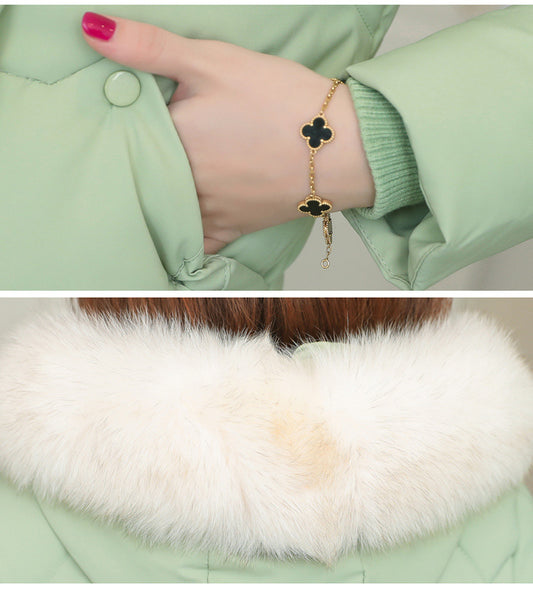 Self-version Big Fur Collar Padded Warm Cotton Winter Coat Quilted Jacket