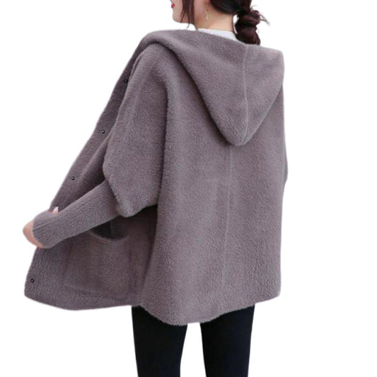 Loose All-matching Thickened Double-sided Velvet Knitted Cardigan