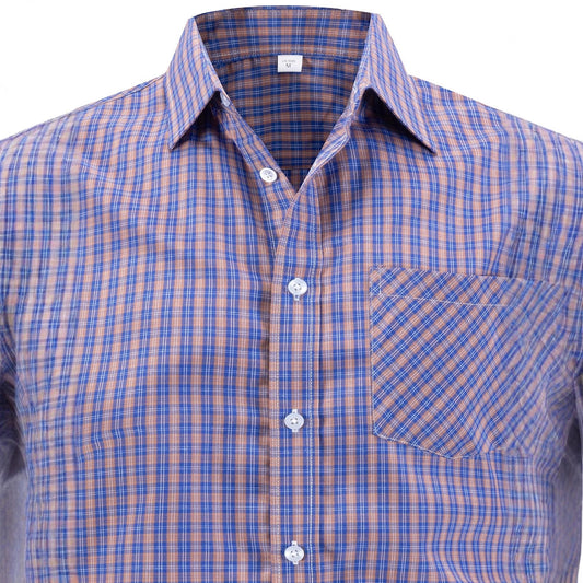 Men's Casual Multi-Color Plus-Size Plaid Lapel Shirt