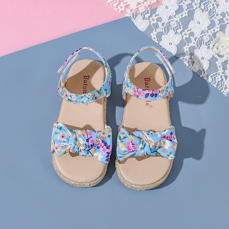 Big Boy Girl's Beach Shoes With Floral Bow