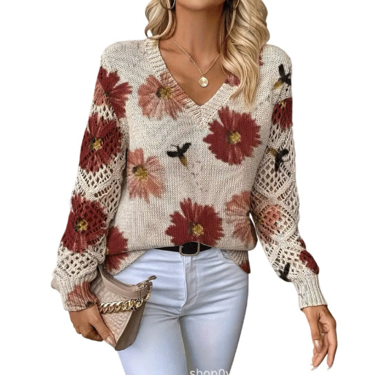 Printed Casual Cape Coat Cardigan Sweater