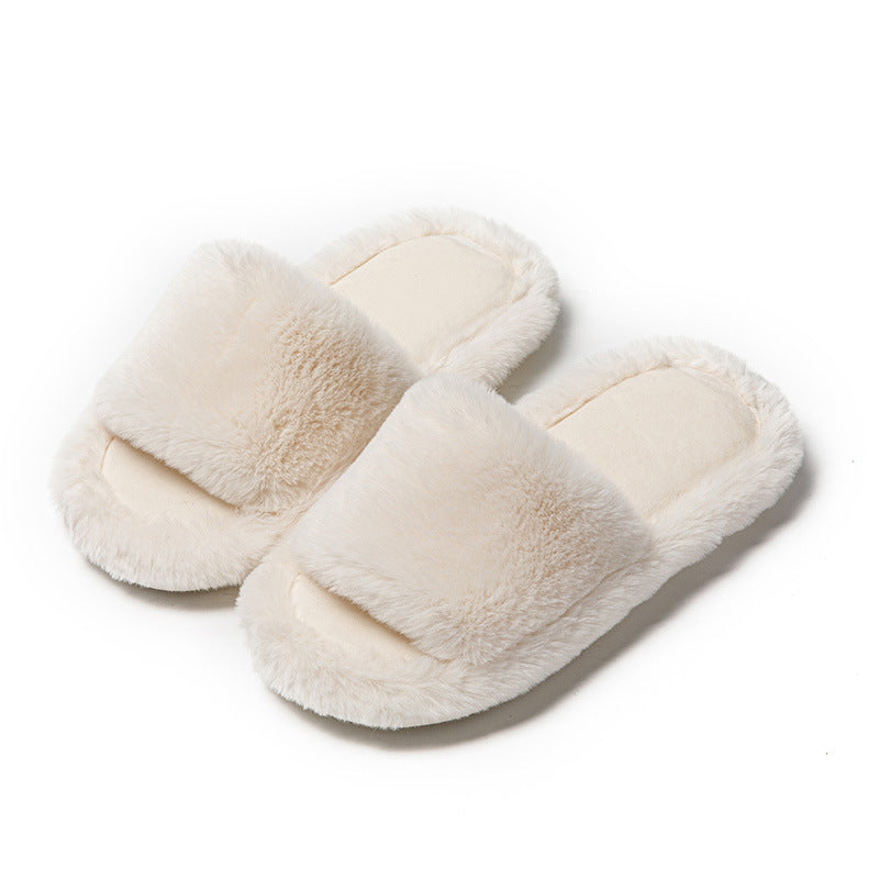 Cotton Slippers Women's Home Plush Solid Color