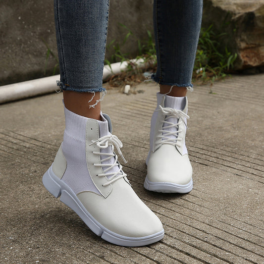 High-top Mesh Martin Boots Leather