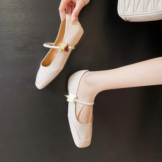 Soft Bottom Height Increasing Insole Breathable Mary Jane Shallow Mouth Pumps