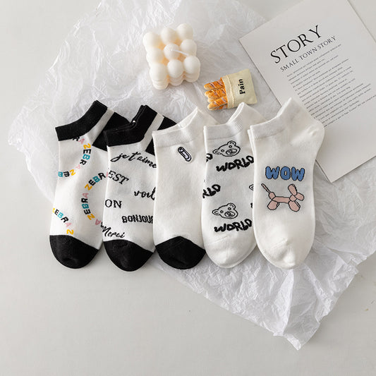 Female Summer Cute Cartoon Ear Cat Socks