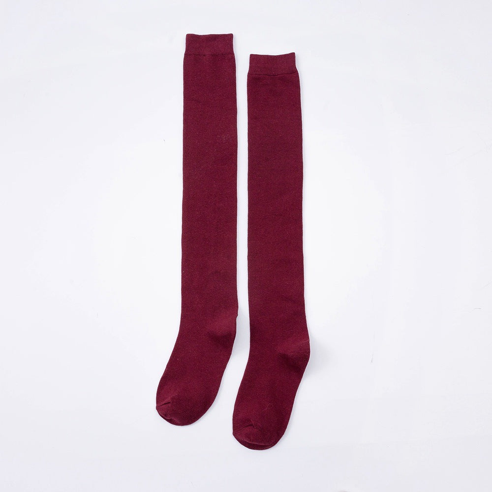 Women's Cotton Long Tube Autumn And Winter Knee Socks Solid