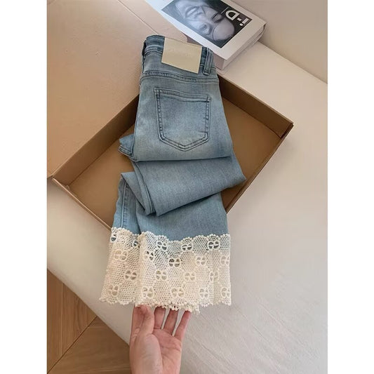 Damemode Retro Blonde Jeans med Lige Ben