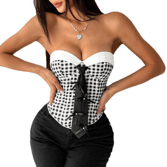 Stylish Strapless Fishbone Vest