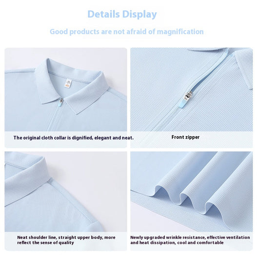 Half Zipper Running T-shirt Quick-drying Sports Polo Shirts
