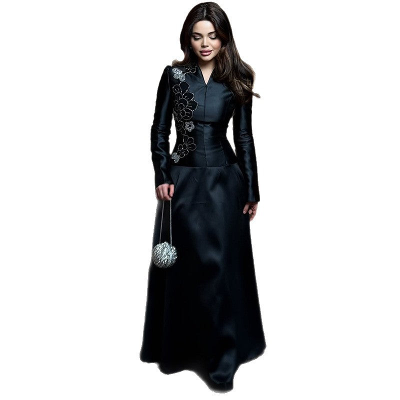 Womens Stylish And Elegant Lace-up Long-sleeve Dress