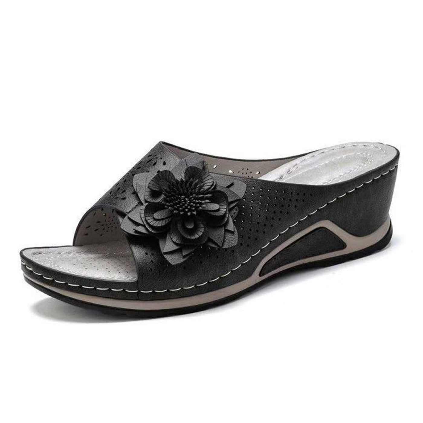 Retro Hollow Flower Heightening Sandals