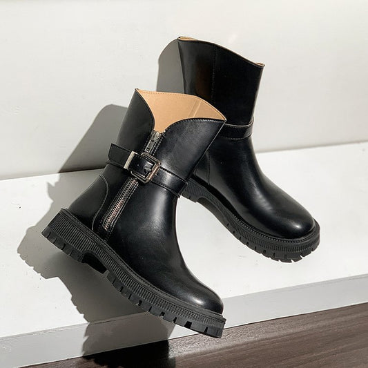Women's Thick Soled Martin Boots High Side Zipper