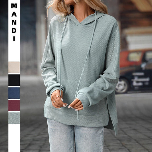 Vaffelstrikket langærmet sweater