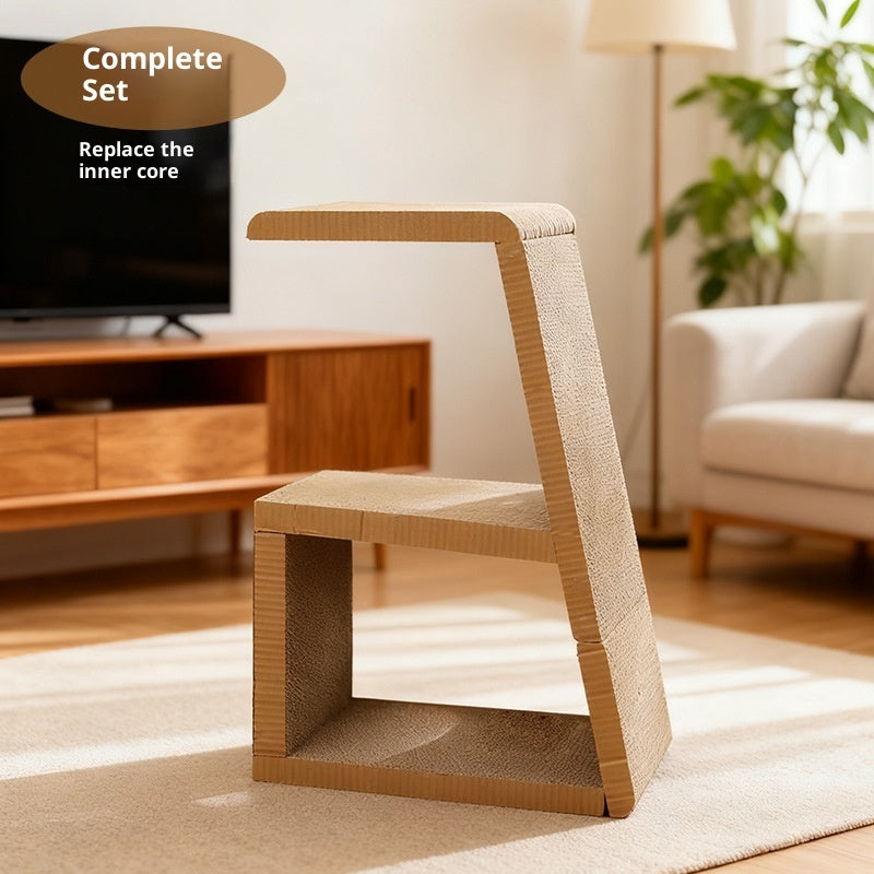 All-in-one Multifunctional Corrugated Paper Cat Self-entertainment Scratcher
