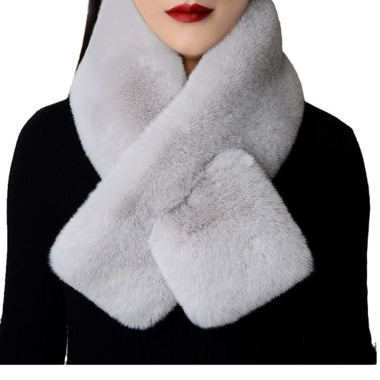 Plush Scarf Artificial Rex Rabbit Fur Thick Warm