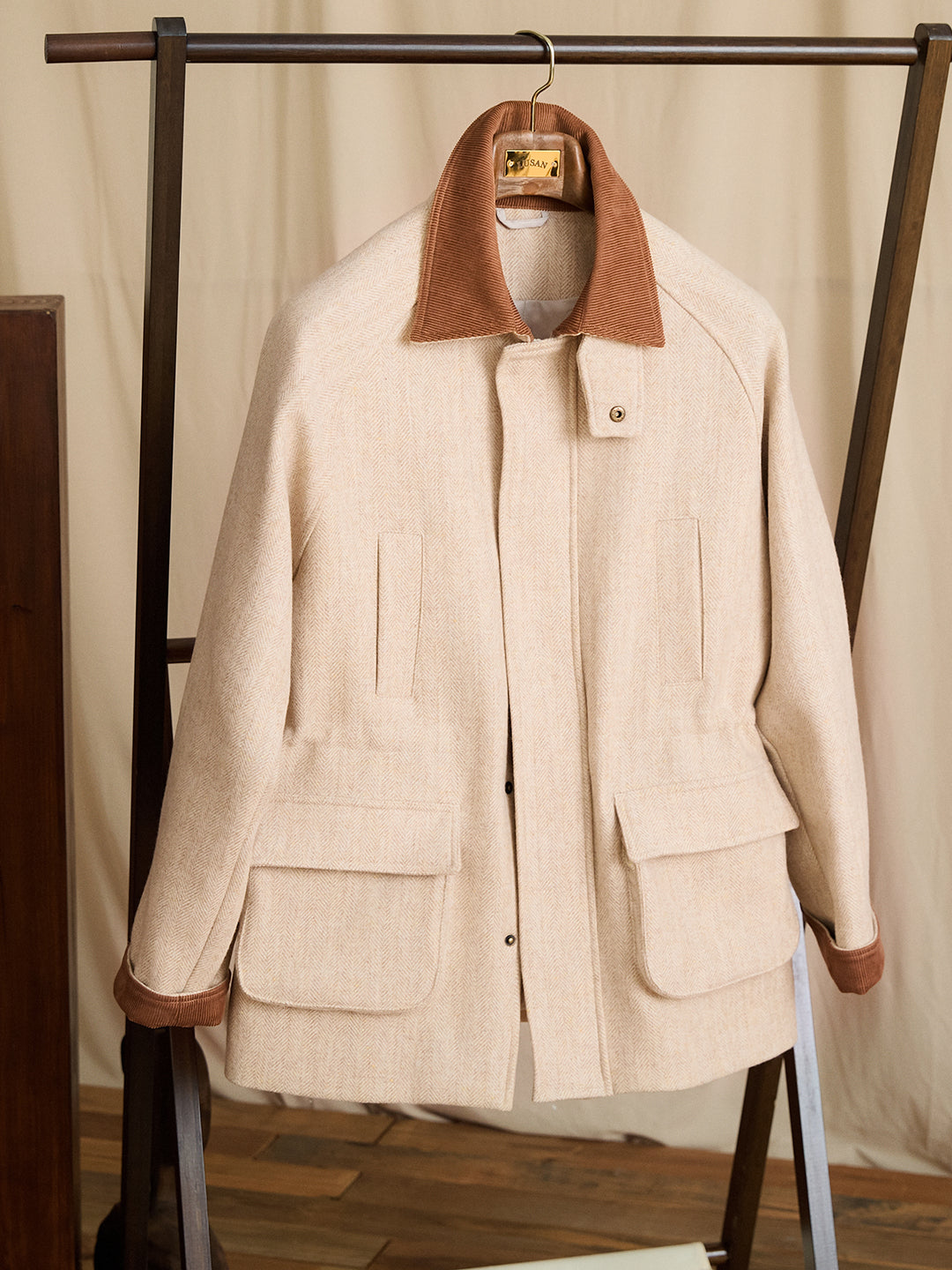 Wool Thick Coat Outdoor Waist-tight Safari Jacket Gentry Jacket