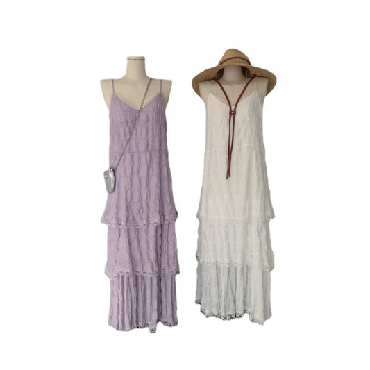 French Sweet Lace Strap Dress Girl