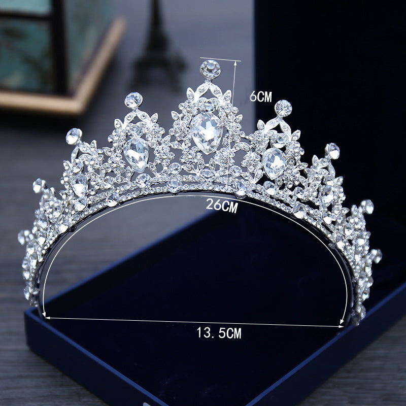 New Style Bridal Necklace Headwear Three-piece Set With Rhinestone Crown Wedding Accessories