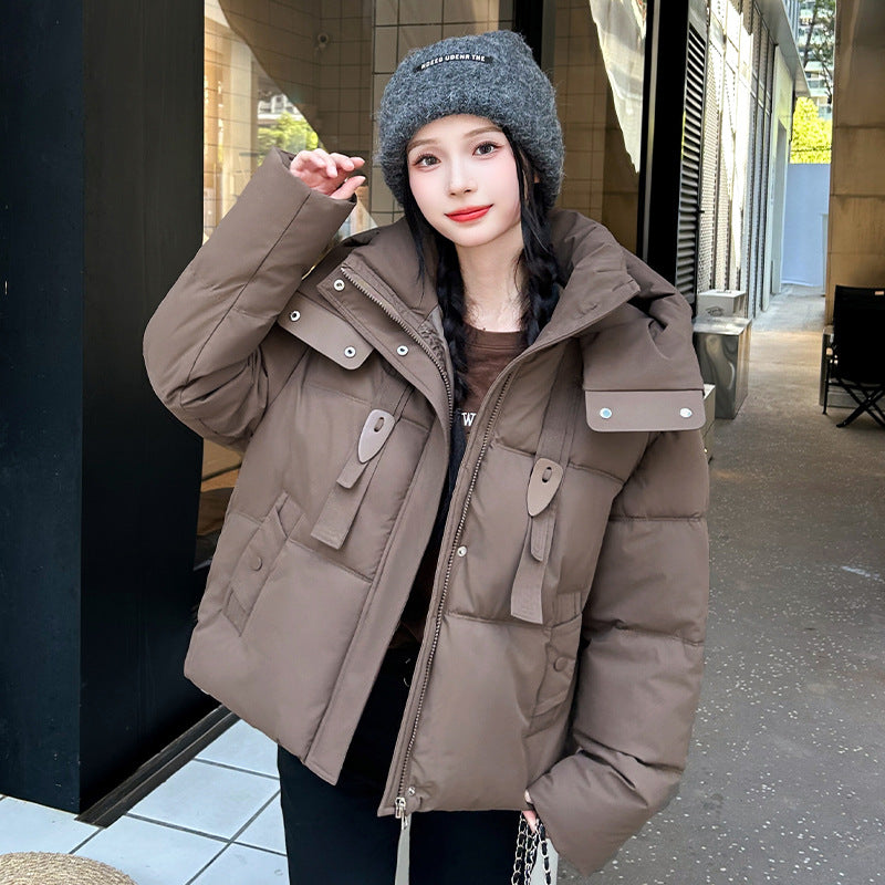Short Down Jacket Women's Hooded Warm Jacket