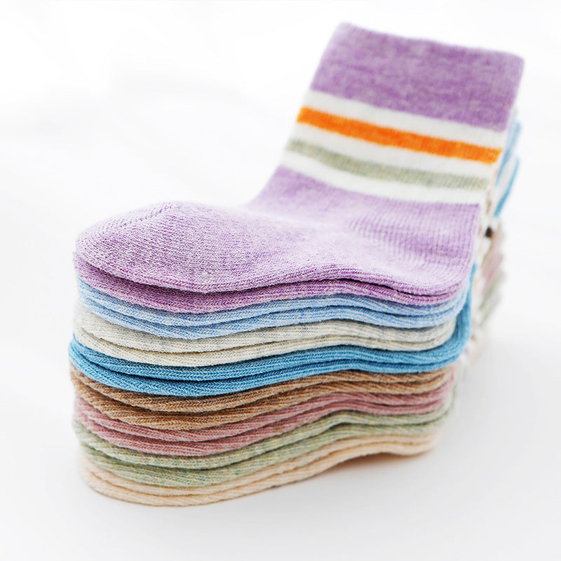Cute Cartoon Horizontal Strip Baby Socks Creative Fashion Children's Rainbow