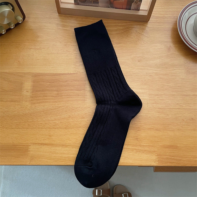 Women's Autumn Winter Wool Thickened Warm Mid-Calf Socks