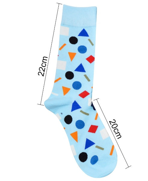 Geometric Contrast Color Personalized Foreign Trade Men's Cotton Long Socks