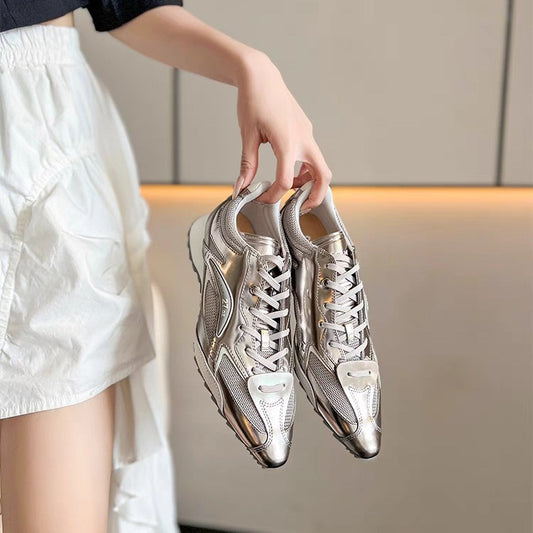 Tongue Thick Bottom Height Increasing Leisure Show Leg Detail Training Shoes