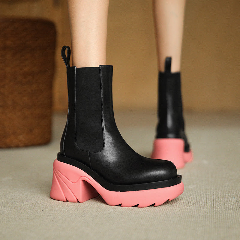 Autumn And Winter New Korean Women Thick Heel