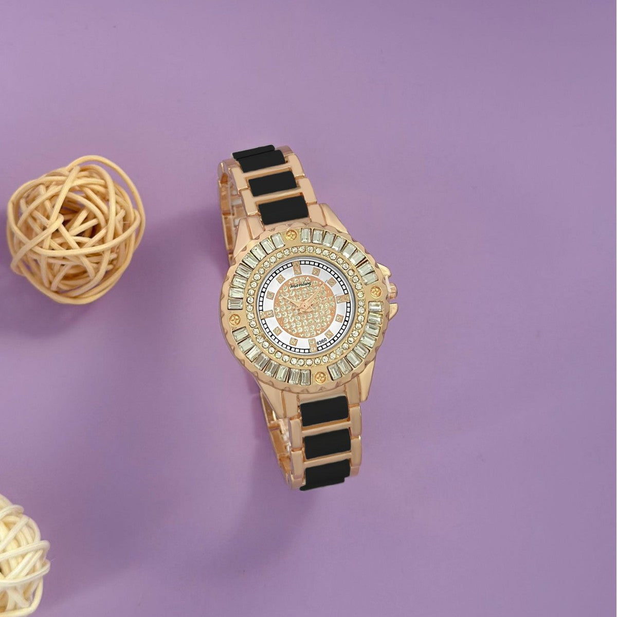 Quartz Watch With A Starry Dial And Diamond-encrusted Bezel