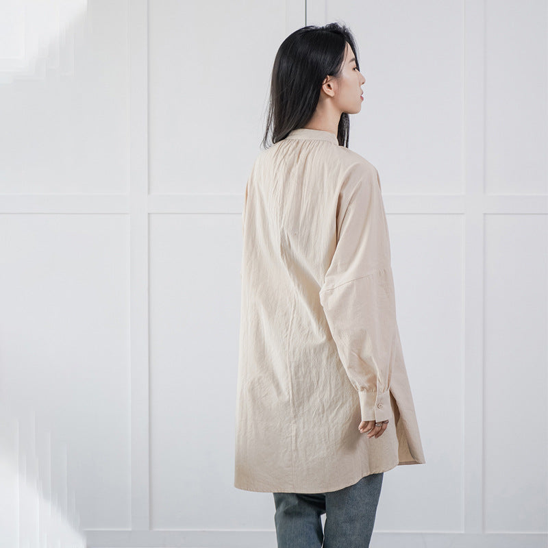 Women's Shirt Dress Cotton Loose Long