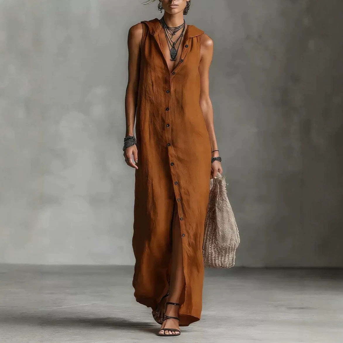 Sleeveless Long Dress Women's One-piece Dress